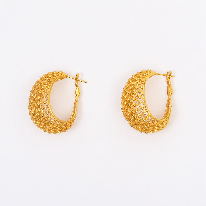 Gold-Plated Brass Earrings – Western Style Elegance