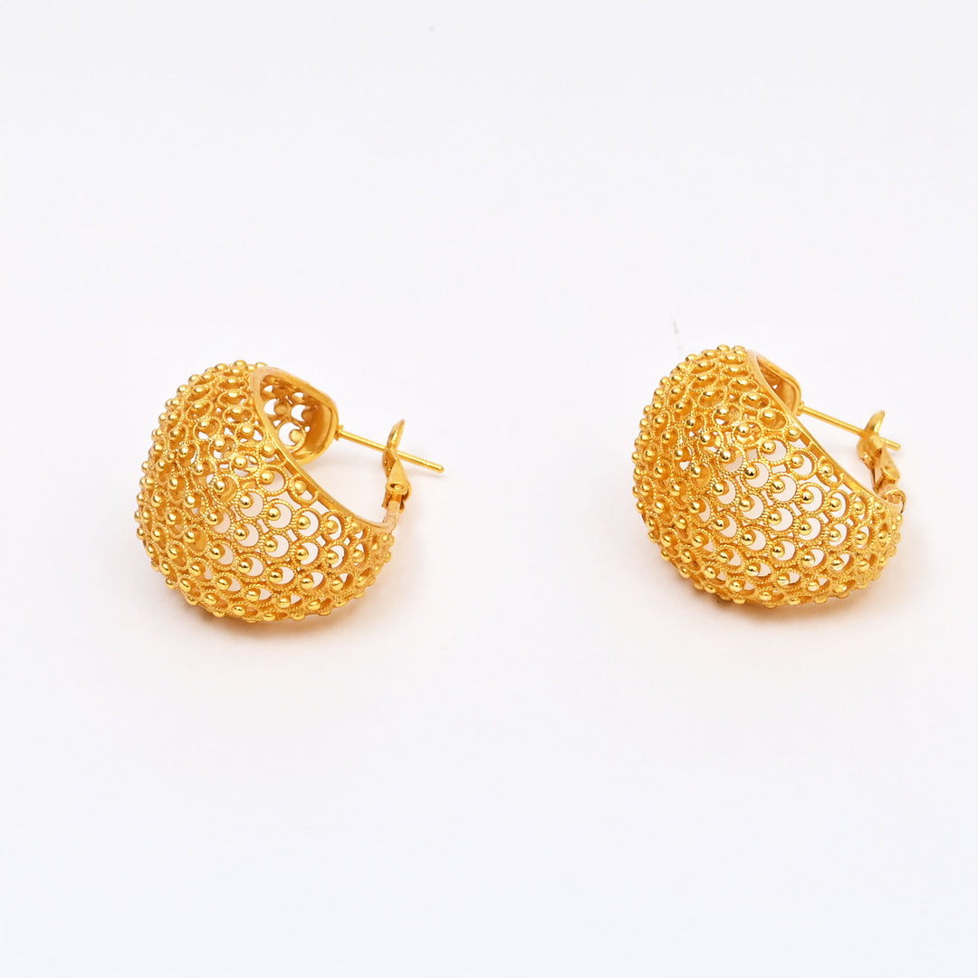 Gold-Plated Brass Earrings – Western Style Elegance