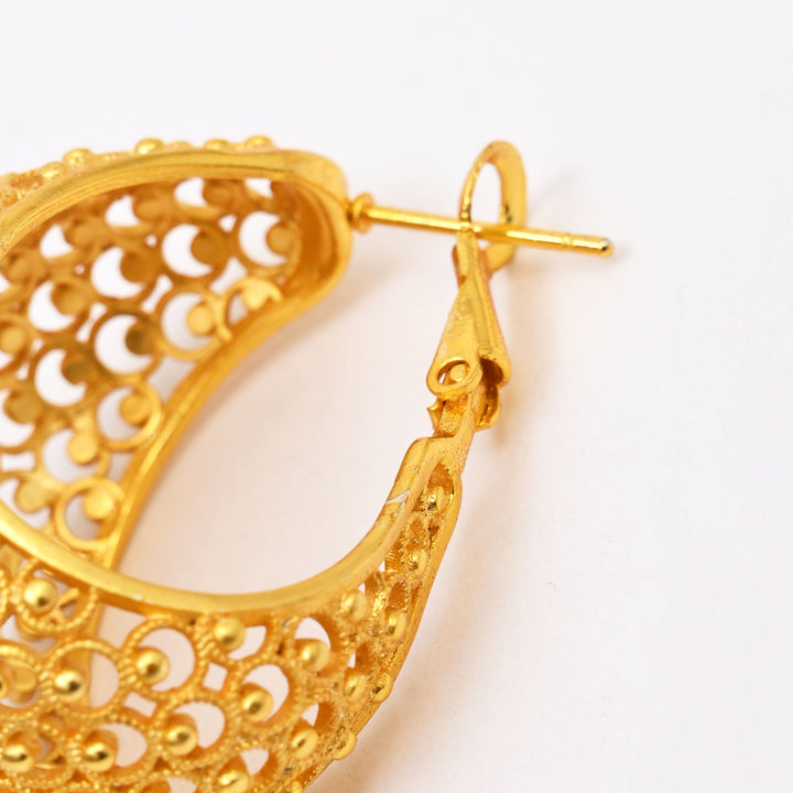 Gold-Plated Brass Earrings – Western Style Elegance