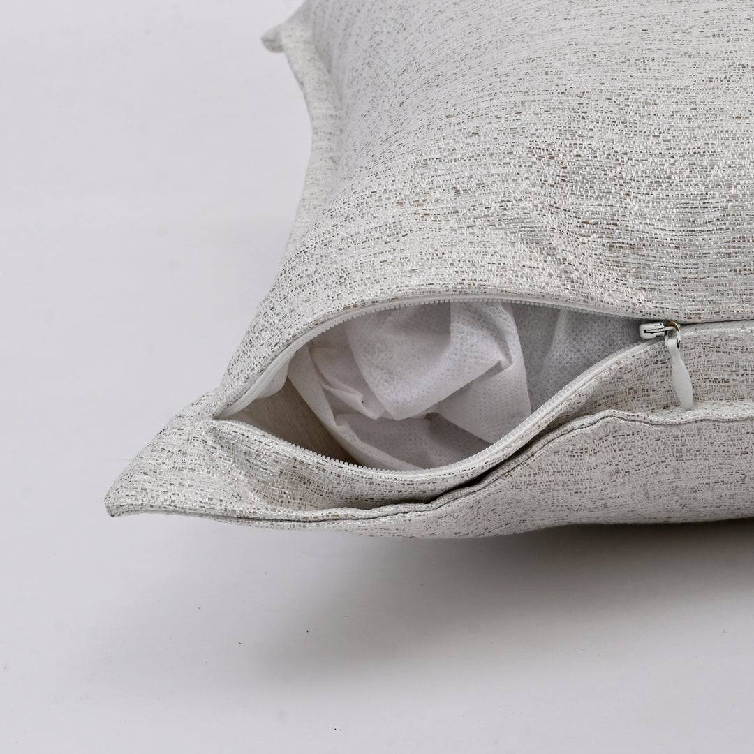 Ash Gray Blended Silk Cushion Cover Set (3-Piece)
