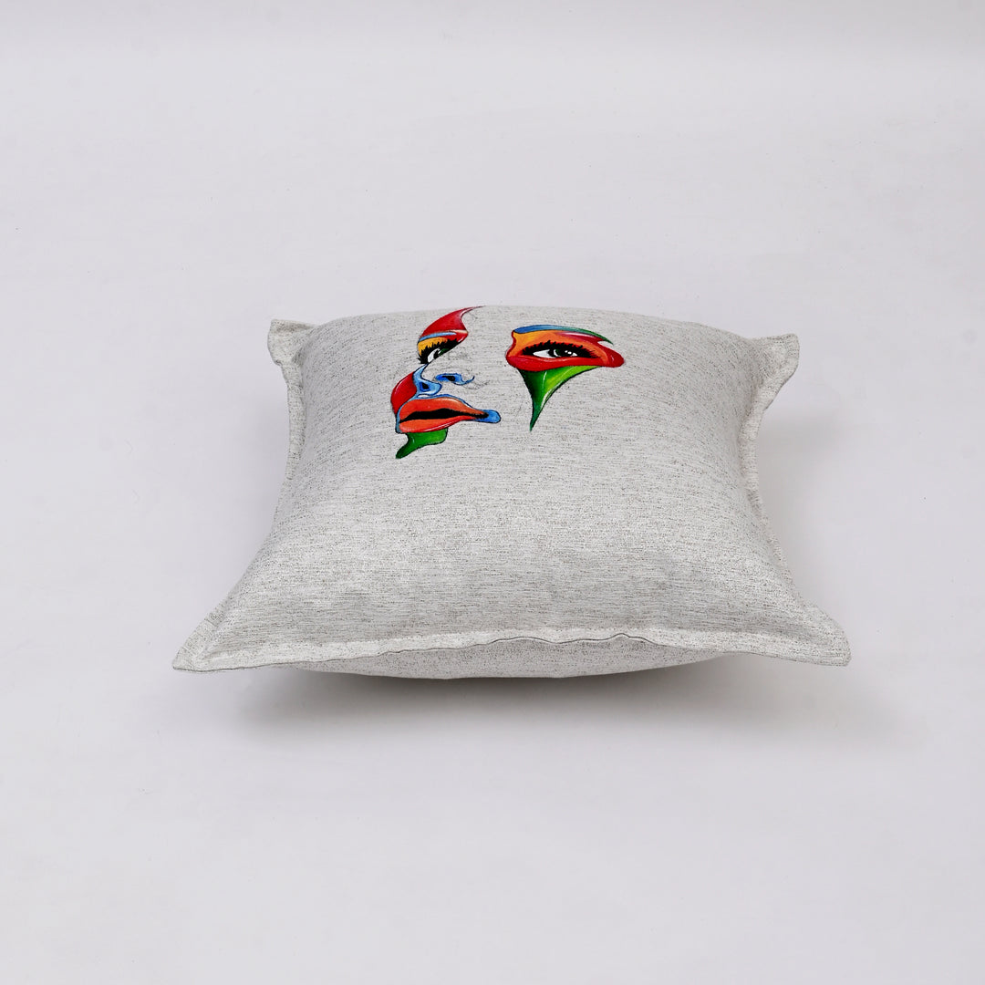 Ash Gray Blended Silk Cushion Cover Set (3-Piece)