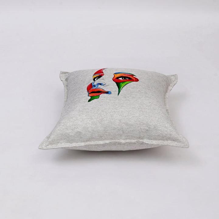 Ash Gray Blended Silk Cushion Cover Set (3-Piece)