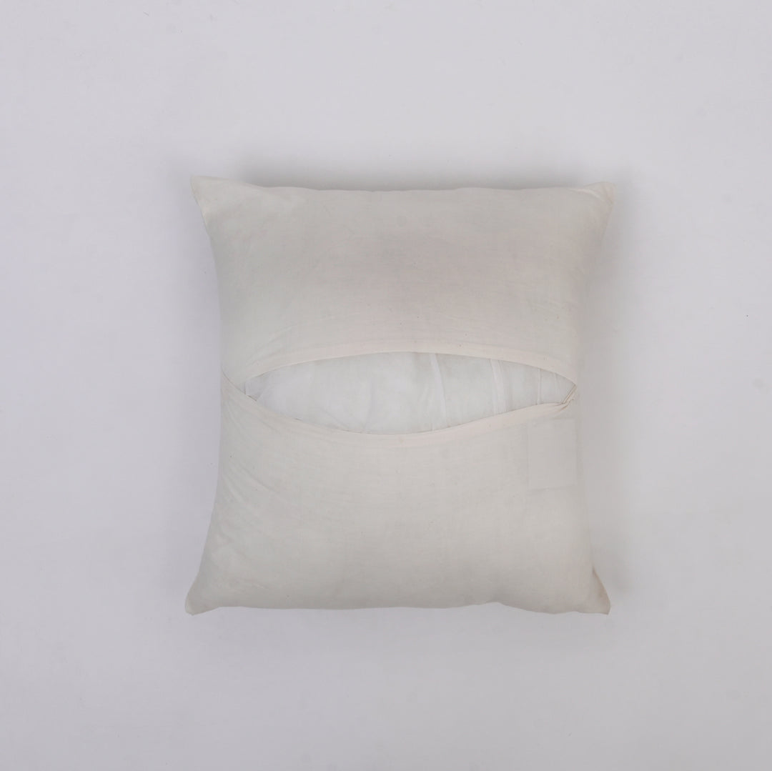 White Cotton Pillow Cover - Multicolour Embroidery