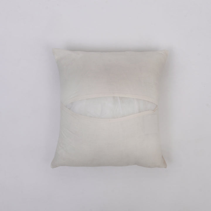 White Cotton Pillow Cover - Multicolour Embroidery