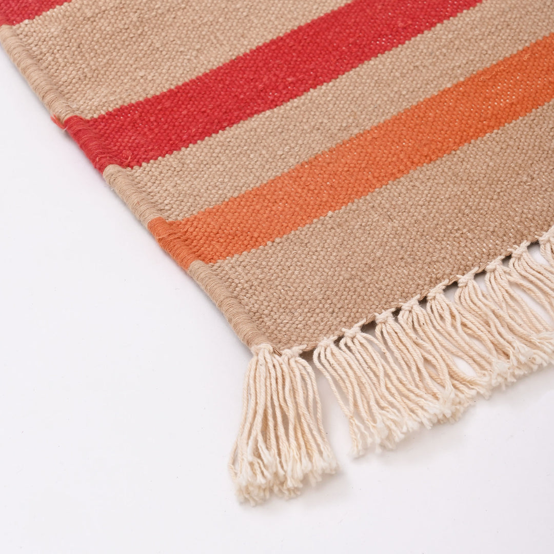 Paisley Stripe Handwoven Cotton Rug