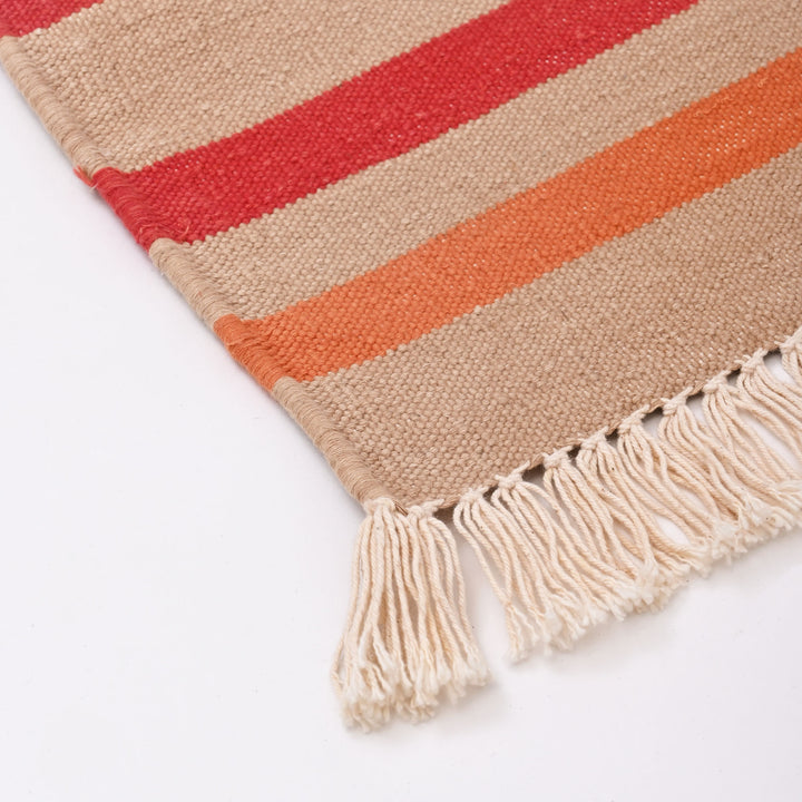 Paisley Stripe Handwoven Cotton Rug