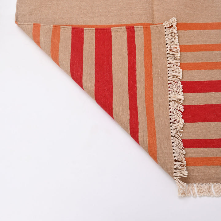Paisley Stripe Handwoven Cotton Rug