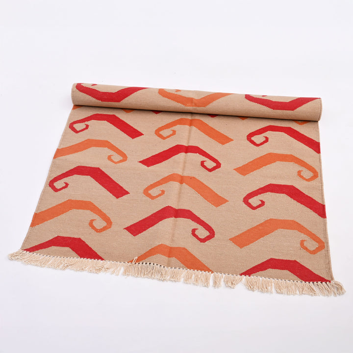 Paisley Stripe Handwoven Cotton Rug
