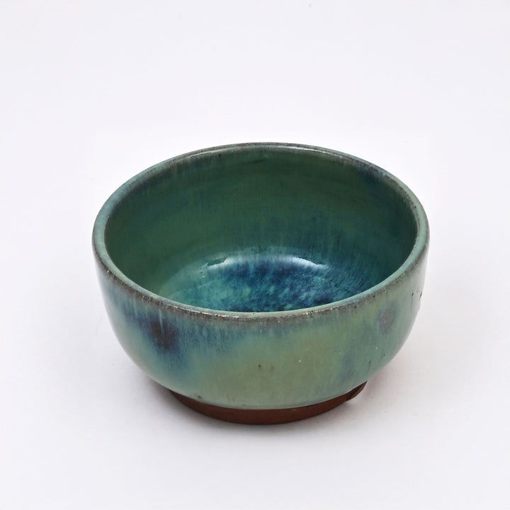 Handmade Terracotta Serving Bowl – Glossy Green Glazed Earthenware