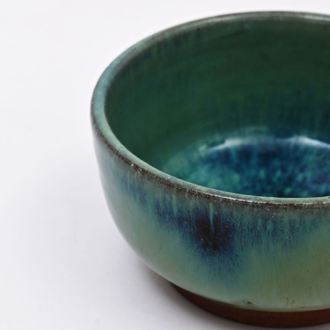 Handmade Terracotta Serving Bowl – Glossy Green Glazed Earthenware