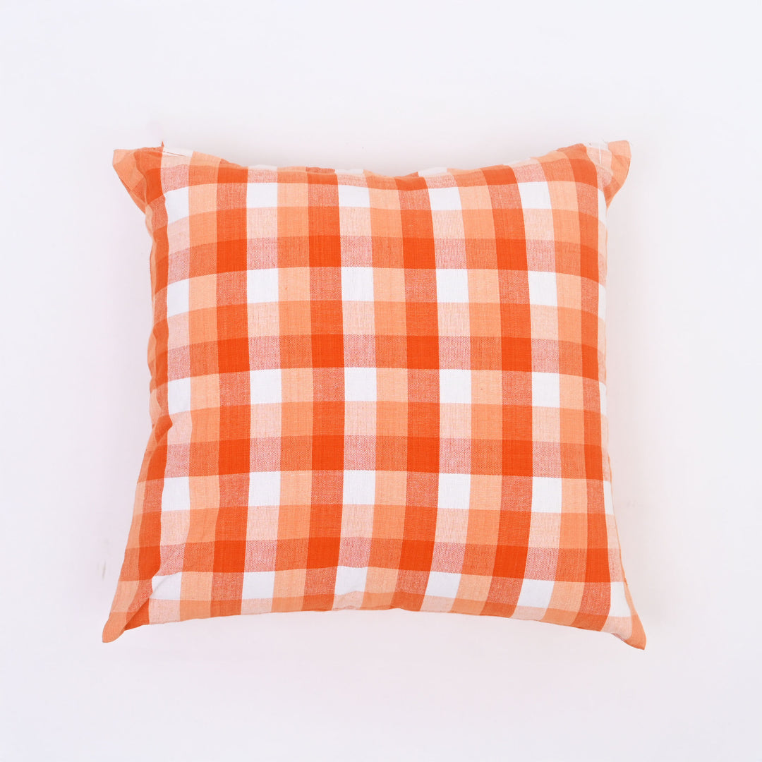 Cotton Cushion Cover | Soft, Breathable & Stylish Check Pattern