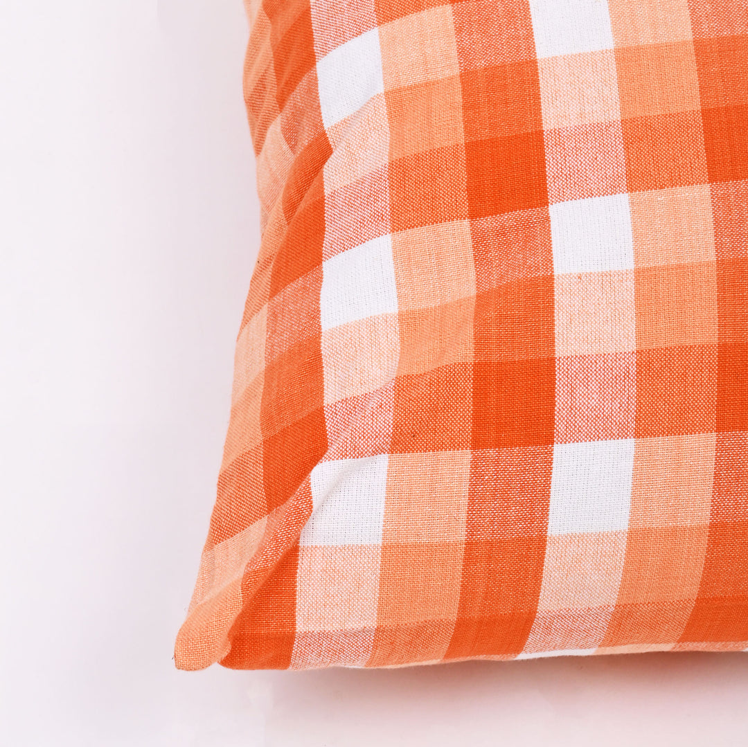 Cotton Cushion Cover | Soft, Breathable & Stylish Check Pattern