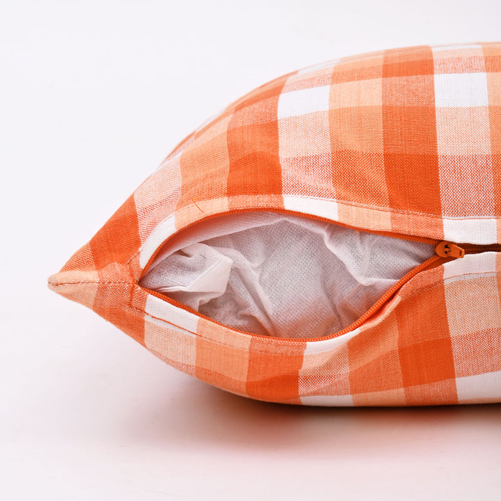 Cotton Cushion Cover | Soft, Breathable & Stylish Check Pattern