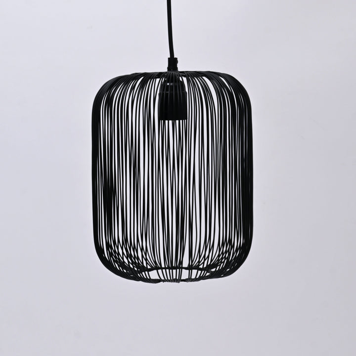 Black Iron Hanging Pendant Light – Modern Industrial Ceiling Lamp