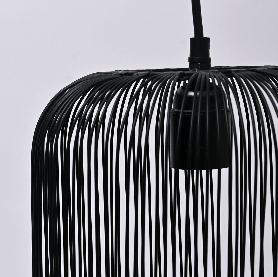 Black Iron Hanging Pendant Light – Modern Industrial Ceiling Lamp