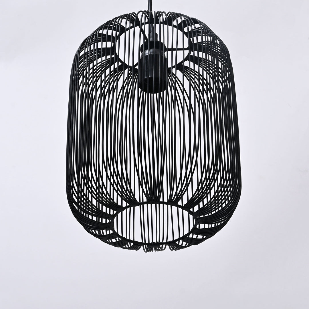 Black Iron Hanging Pendant Light – Modern Industrial Ceiling Lamp