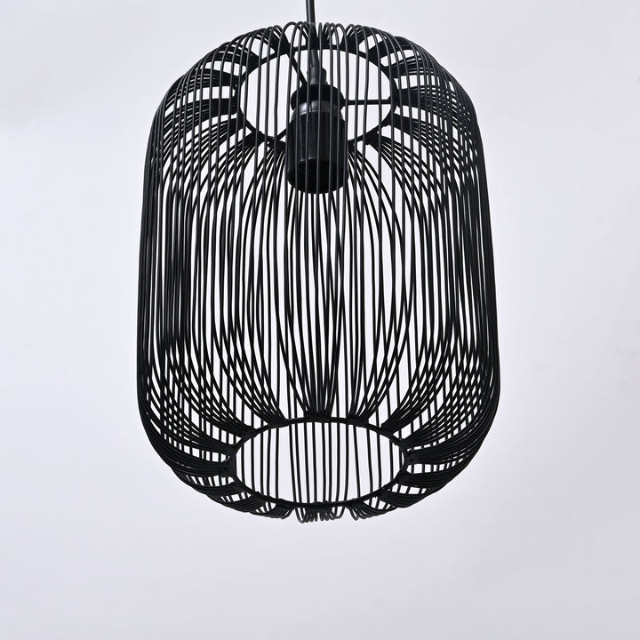 Black Iron Hanging Pendant Light – Modern Industrial Ceiling Lamp