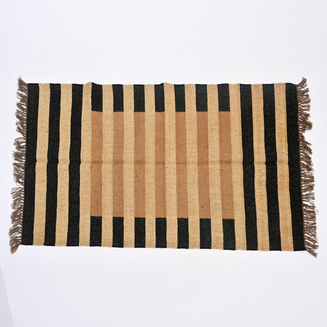Earth-Band Minimalist Handwoven Jute Rug