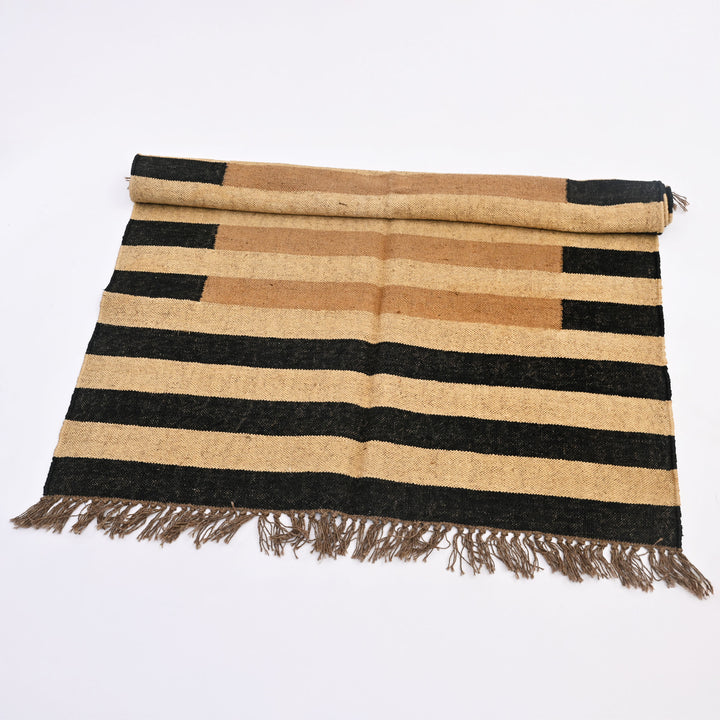 Earth-Band Minimalist Handwoven Jute Rug