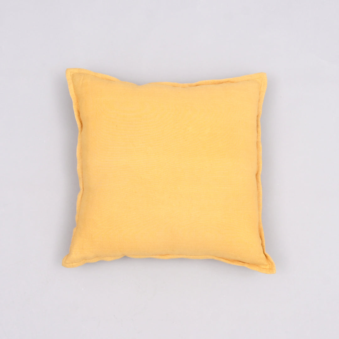 Rustic Reverie Linen Cushion Cover | Handmade 18x18 Vintage Flange Charm