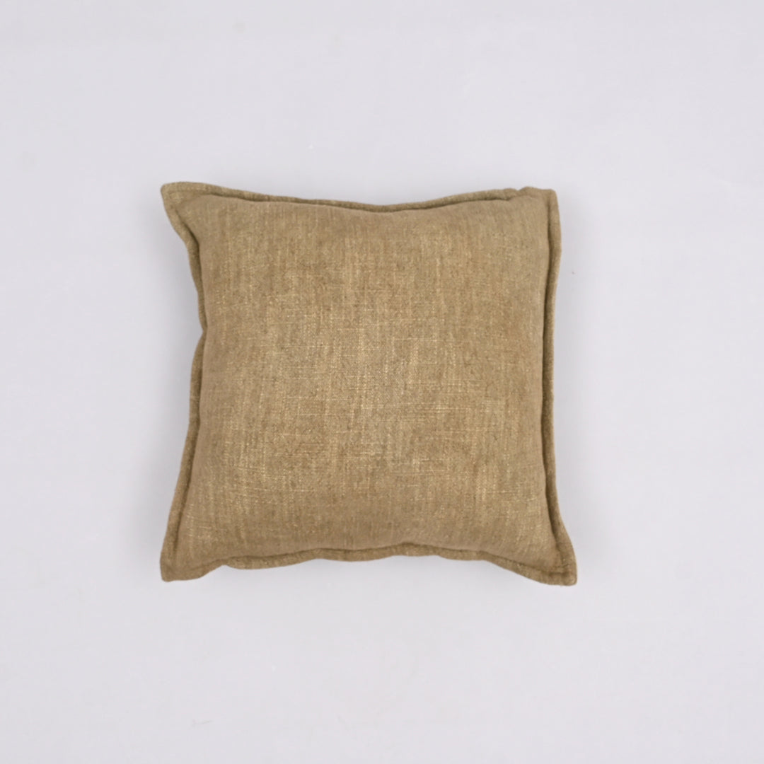 Rustic Reverie Linen Cushion Cover | Handmade 18x18 Vintage Flange Charm