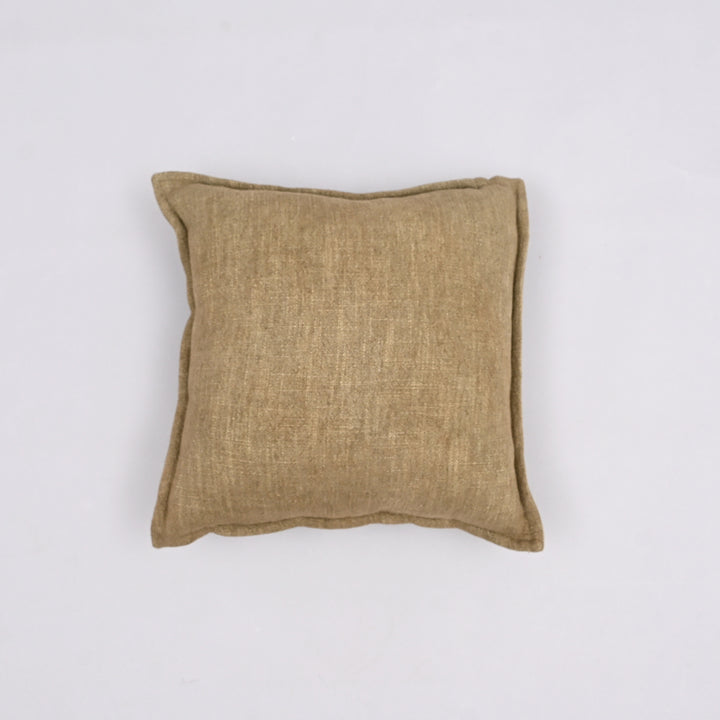 Rustic Reverie Linen Cushion Cover | Handmade 18x18 Vintage Flange Charm