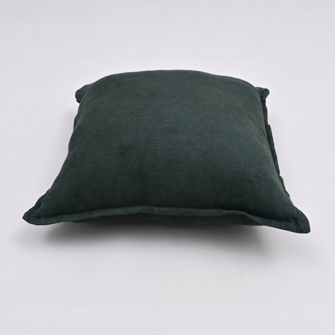 Rustic Reverie Linen Cushion Cover | Handmade 18x18 Vintage Flange Charm