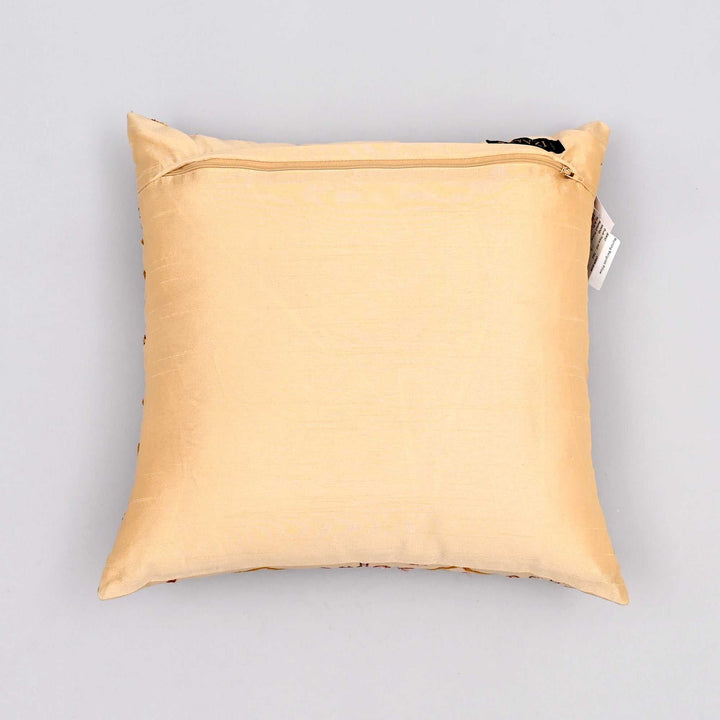 Marigold Morning Embroidered Pillow Cover | Handcrafted 16x16 Aari Stitch Glow