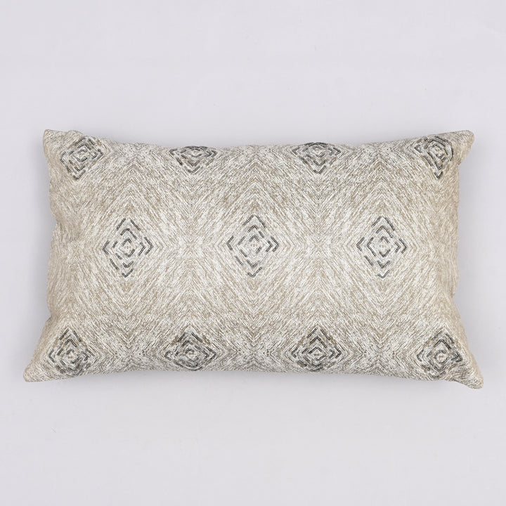 Moody Allure Sombre Sky Pillow Cover | Hand-Beaded 16x26 Lumbar Charm