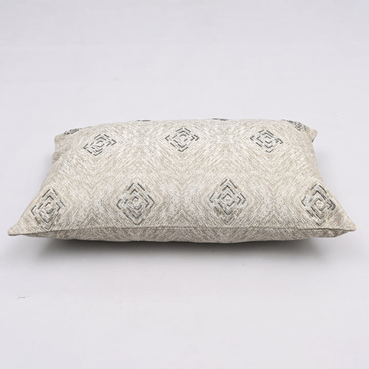 Moody Allure Sombre Sky Pillow Cover | Hand-Beaded 16x26 Lumbar Charm