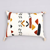 Moroccan Mosaic Hand-Embroidered Pillow Cover Textured Design