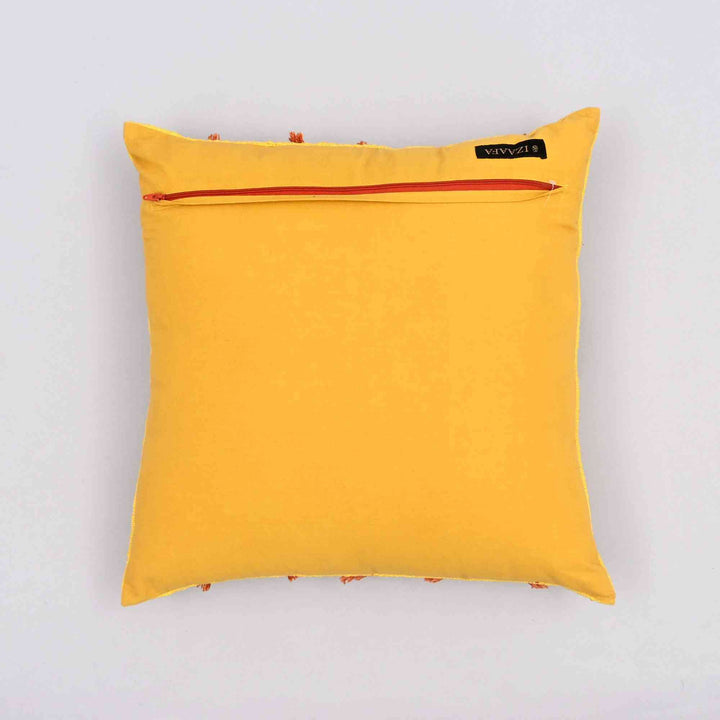 Diamond Depths Embroidered Pillow Cover | Hand-Tufted 18x18 Cotton Treasure