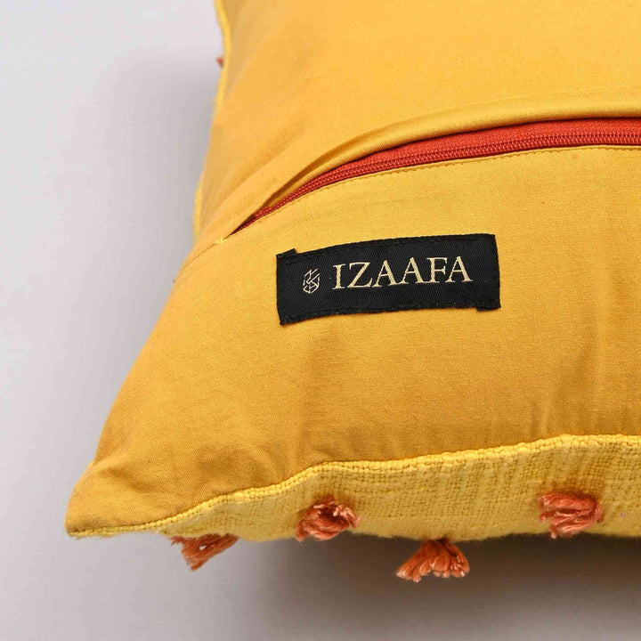 Diamond Depths Embroidered Pillow Cover | Hand-Tufted 18x18 Cotton Treasure