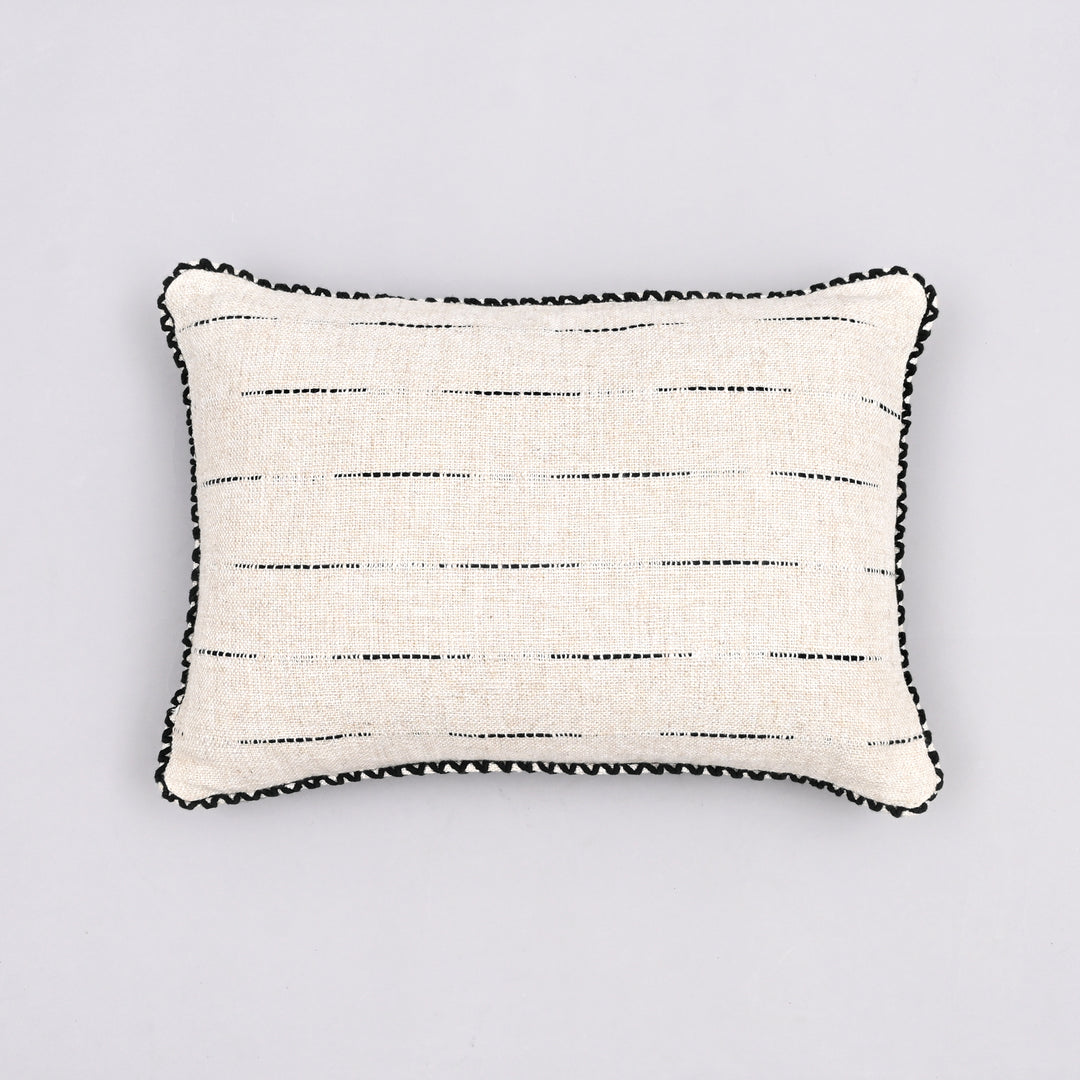 Linear Luster Cotton Blend Pillow Cover | Handwoven 14x20 Modern Harmony