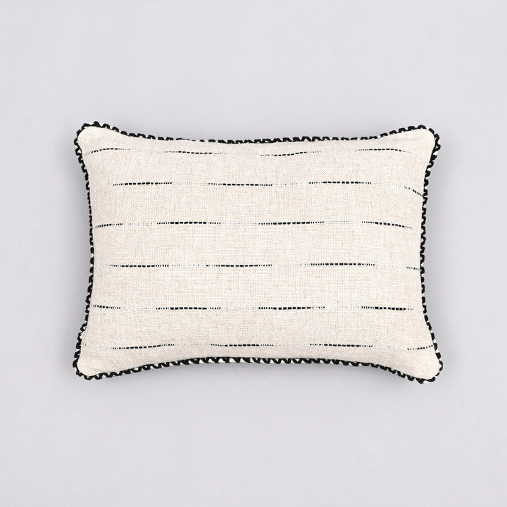 Linear Luster Cotton Blend Pillow Cover | Handwoven 14x20 Modern Harmony