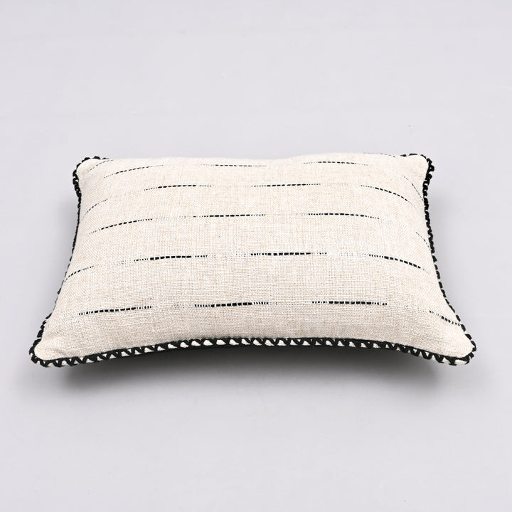 Linear Luster Cotton Blend Pillow Cover | Handwoven 14x20 Modern Harmony