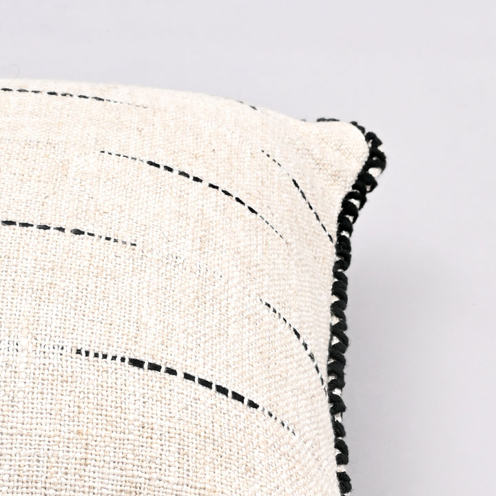 Linear Luster Cotton Blend Pillow Cover | Handwoven 14x20 Modern Harmony