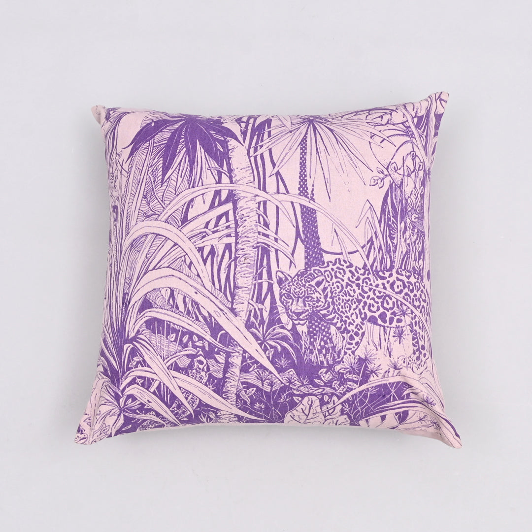 Jungle Quest Cotton Pillow Cover | Handcrafted 18x18 Safari Elegance