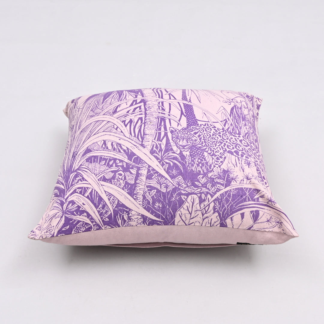 Jungle Quest Cotton Pillow Cover | Handcrafted 18x18 Safari Elegance
