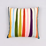 Spliced Symphony Hand-Embroidered Crewel Pillow Cover