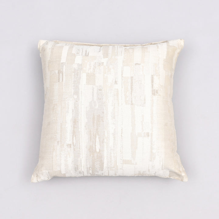 Jagged Journey Silk & Cotton Pillow Cover | Hand-Embroidered 20x20 Bold Design