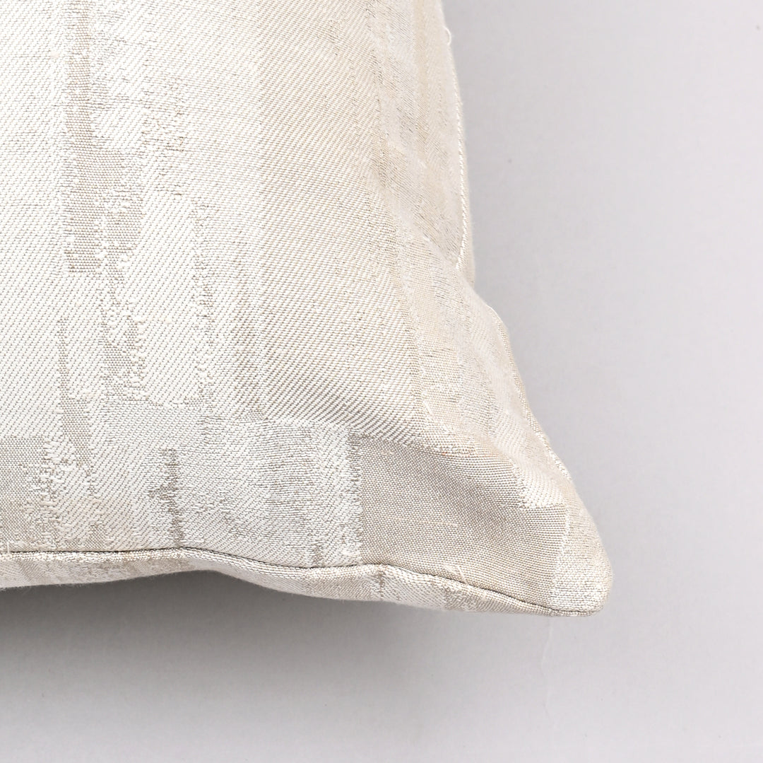 Jagged Journey Silk & Cotton Pillow Cover | Hand-Embroidered 20x20 Bold Design