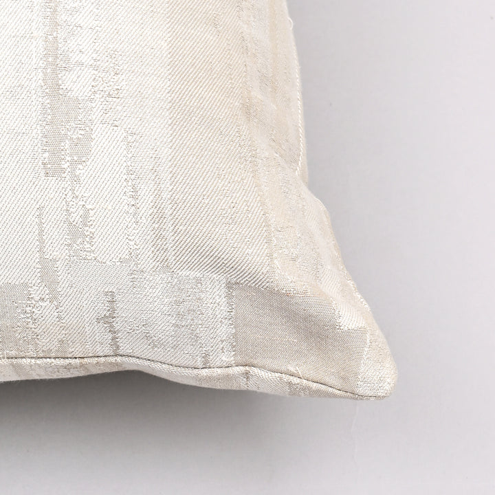 Jagged Journey Silk & Cotton Pillow Cover | Hand-Embroidered 20x20 Bold Design