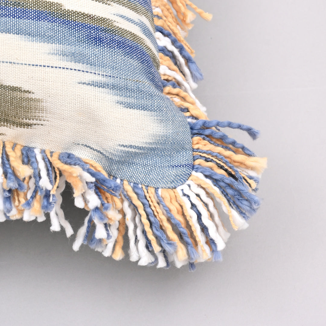 Blue Horizon Hillock Pillow Cover | Handwoven 18x18 Eco-Silk Serenity