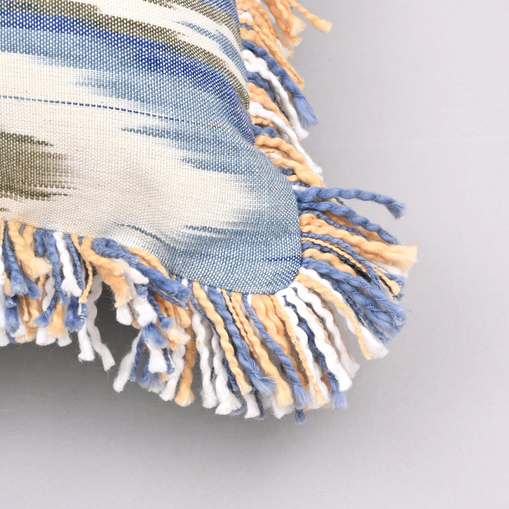 Blue Horizon Hillock Pillow Cover | Handwoven 18x18 Eco-Silk Serenity