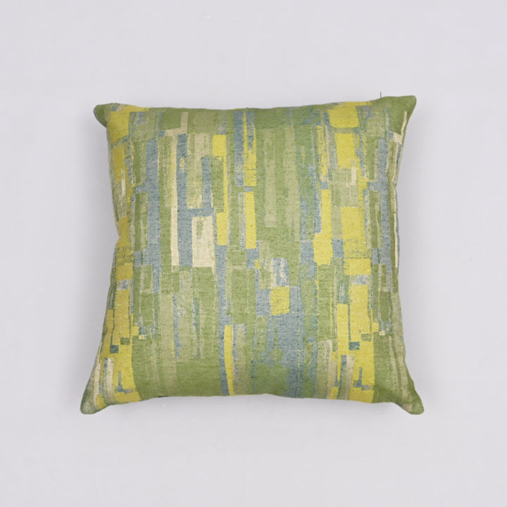 Jagged Journey Silk & Cotton Pillow Cover | Hand-Embroidered 20x20 Bold Design