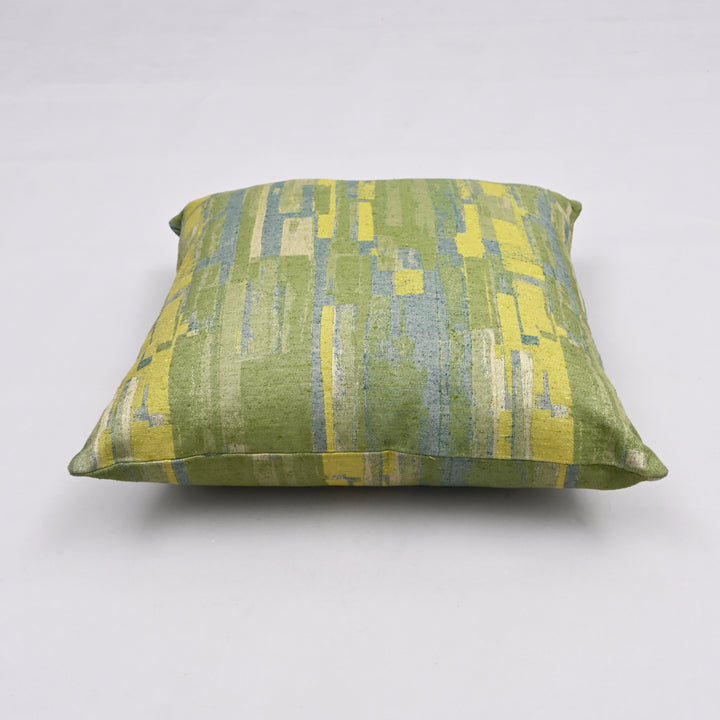 Jagged Journey Silk & Cotton Pillow Cover | Hand-Embroidered 20x20 Bold Design