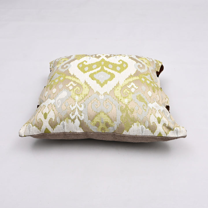 Evergreen Fenmore Silk Pillow Cover | Handcrafted 20x20 Ikat Leather Luxury