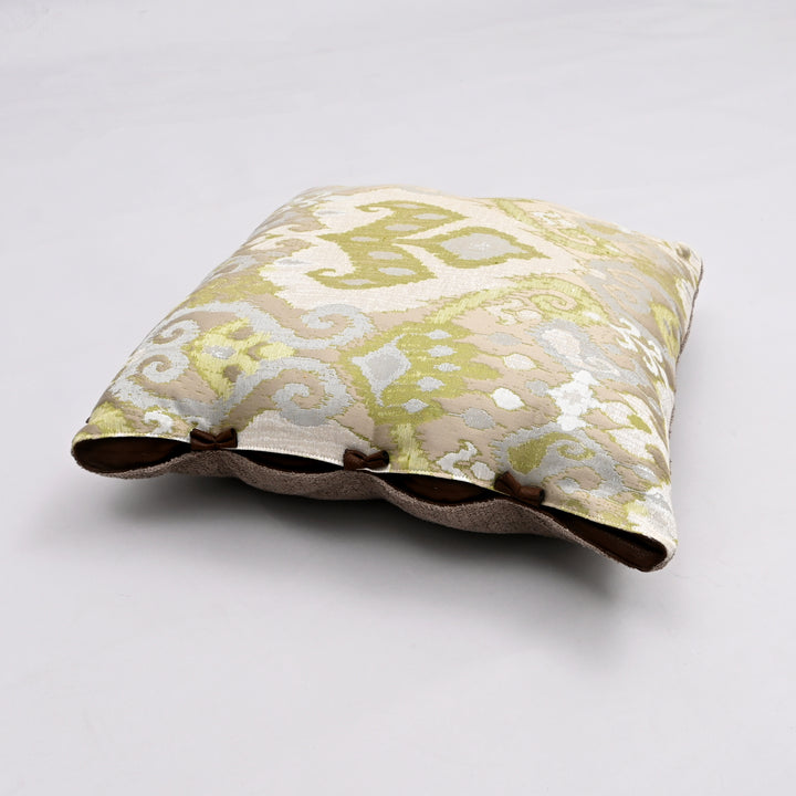 Evergreen Fenmore Silk Pillow Cover | Handcrafted 20x20 Ikat Leather Luxury