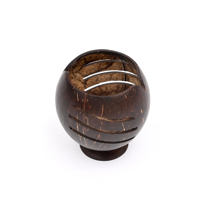 Hand-Carved Coconut Candle Holder